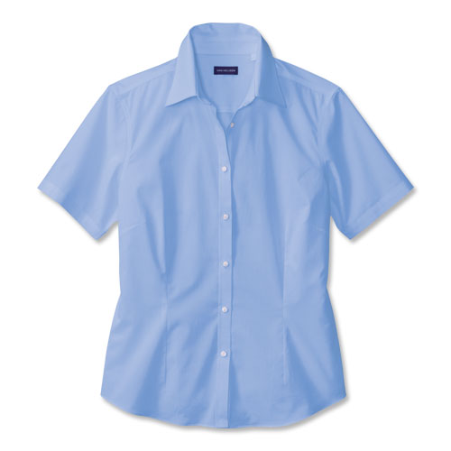 Van Heusen Women's Short-Sleeve Pinpoint Dress Shirt