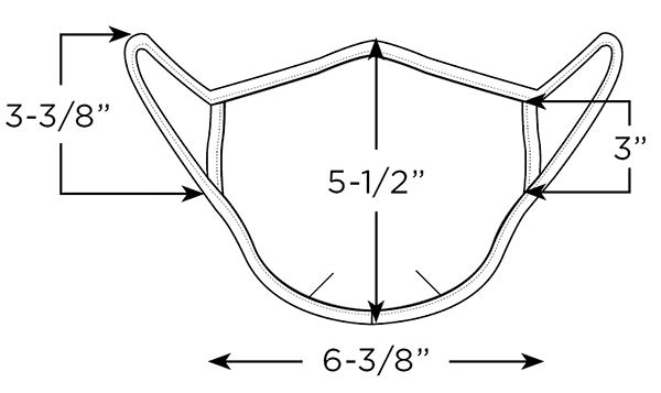facemask diagram showing sizes