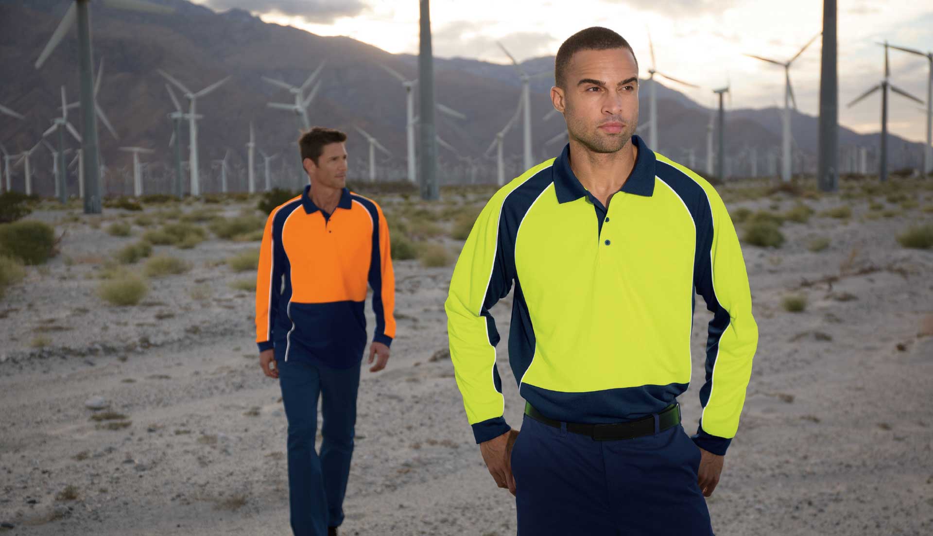 image of men in flame resistant clothing