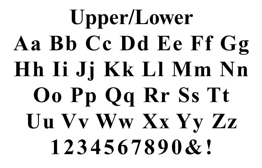 Aramark Standard Screen Print Fonts